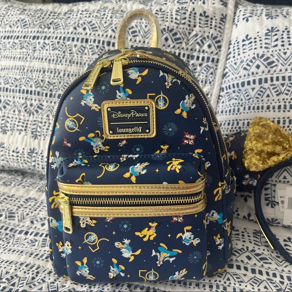 Loungefly Disney 50th Anniversary AOP Mini Backpack & Ear Headband main image 7